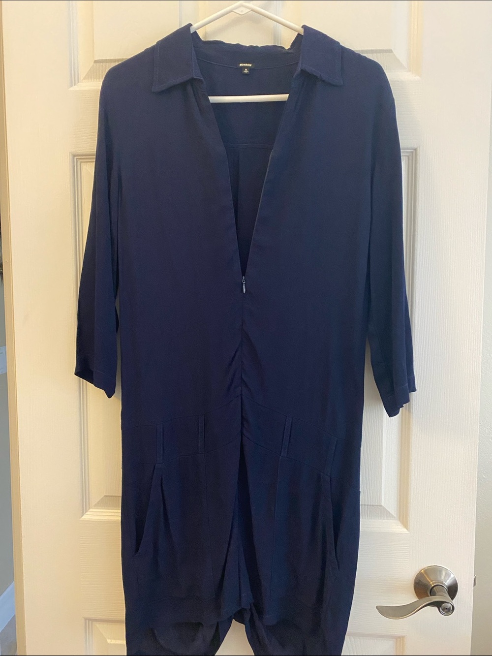 Monrow Navy Blue Long Sleeve Jumpsuit